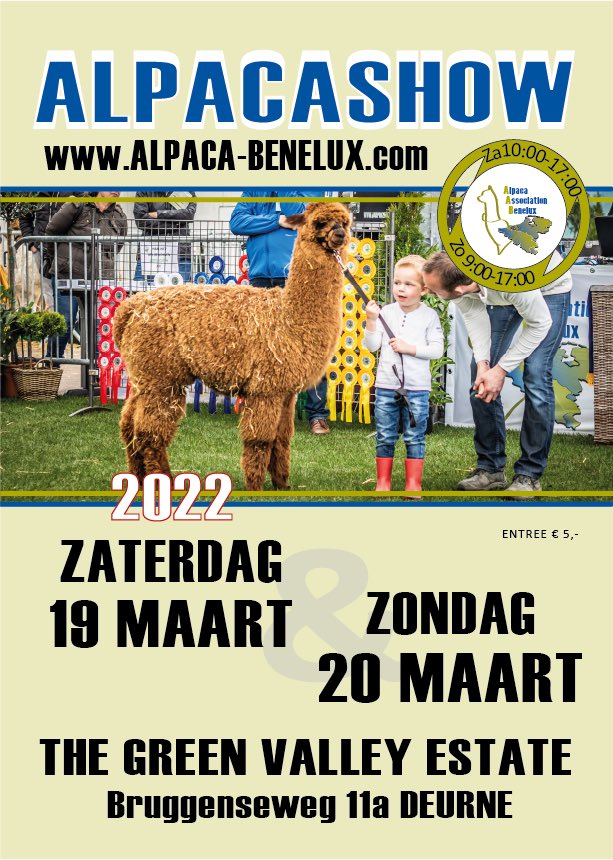 Alpaca_America's tweet photo. Volgend weekend bij The Green Valley Estate in Deurne een 2-daagse Nationale Alpaca Voorjaarsshow van @Alpaca_Benelux waar meer dan 200 alpaca’s gekeurd worden! Ben jij er ook bij? https://t.co/VzLO6kabcb