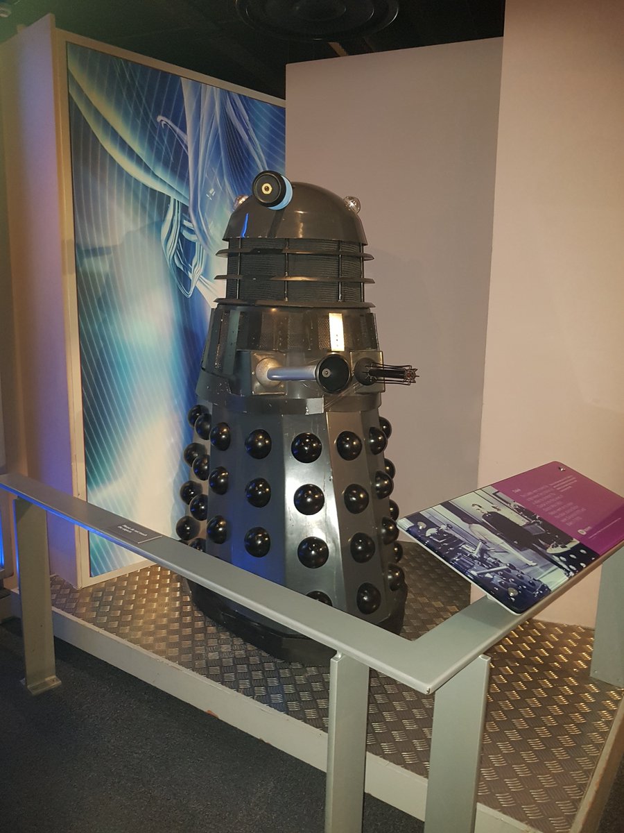 CeidleighF's tweet photo. Dalek, the first thing we came across in the TV section 
@mediamuseum
 If you pay close attention to the first letter of my last eight tweets, you might find a clue as to where #bcumediaontour has been today! https://t.co/8oLTW2vN8U