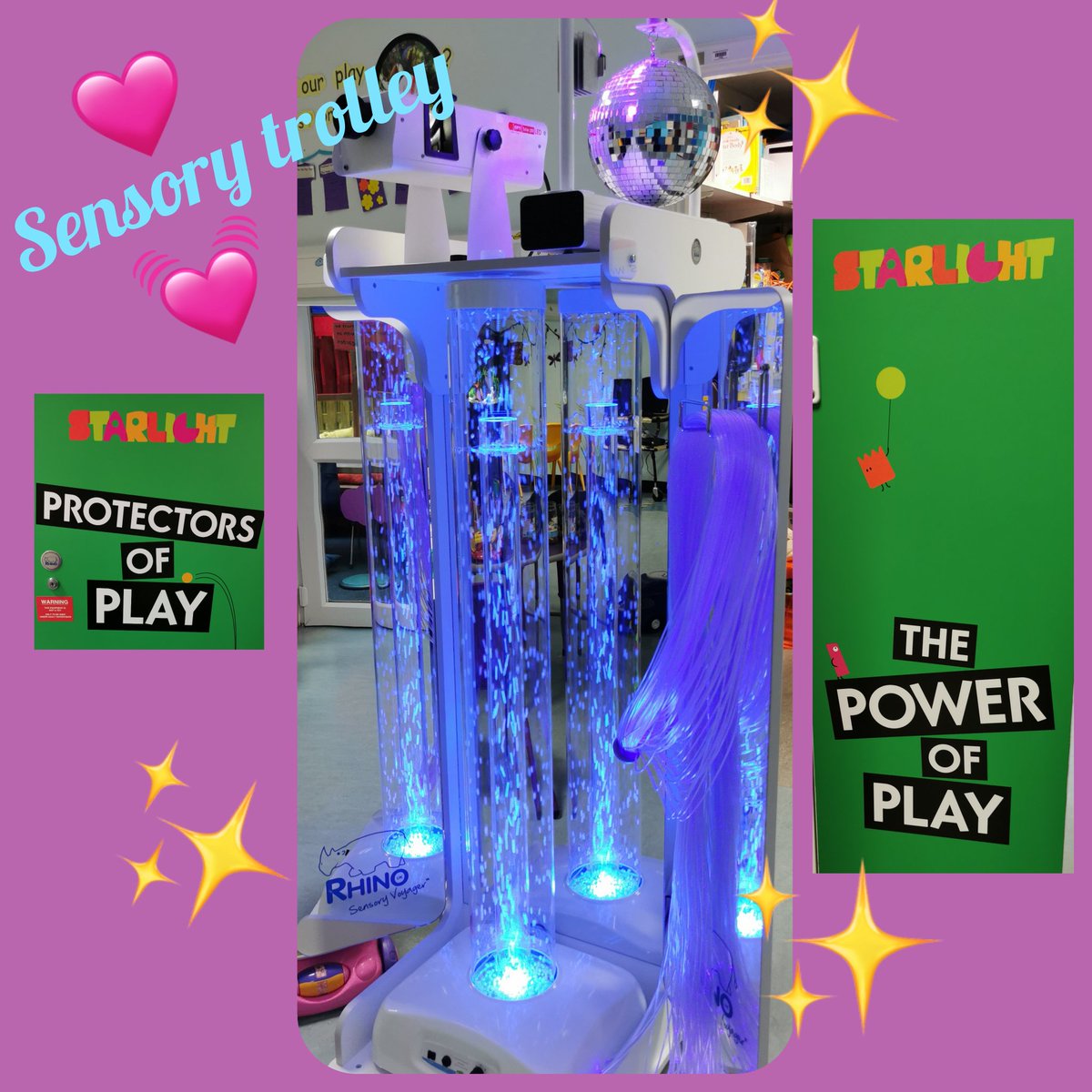 Whittingtonplay's tweet photo. Amazing Sensory trolley donated to us!! @starlight_uk @RhinoSensoryUK 
Thank you so much!! ❤️
#sensory #playinhospital https://t.co/s7tHo8PvLQ