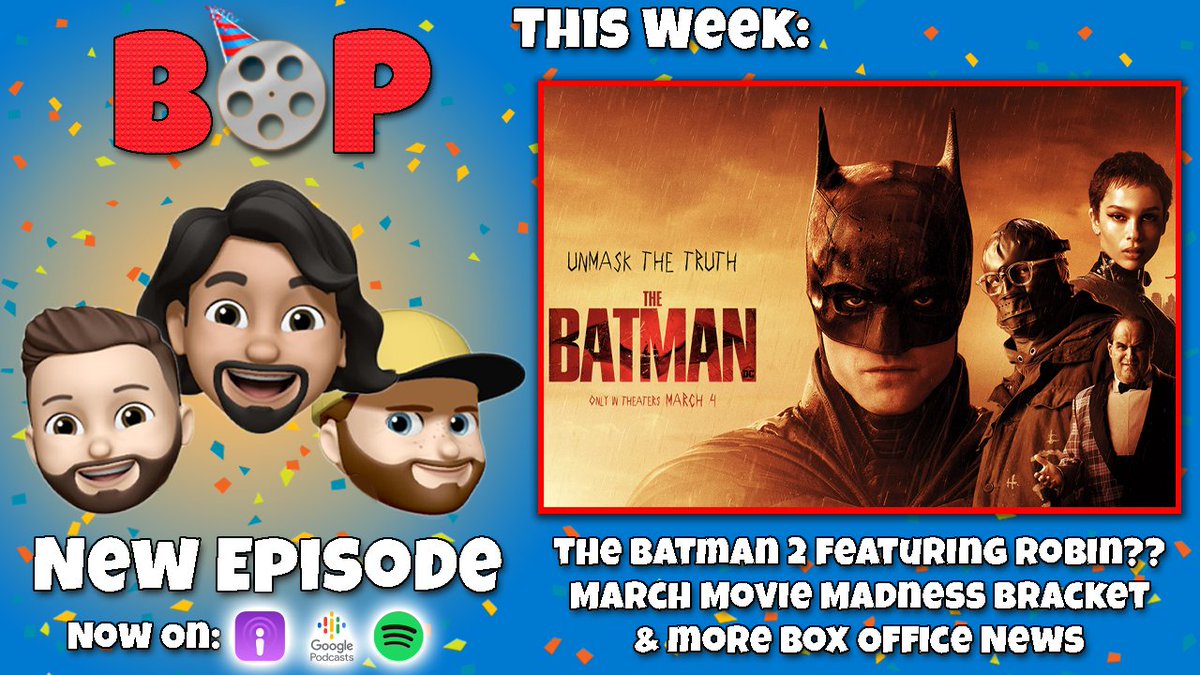 boxofficeparty's tweet photo. New Episode!

- New Releases: None 😞 
- Batman and... Robin?
- Pam Anderson on Broadway
- Feyd Styles
- Spirited Away Puppets
- White Men Can't Jump 2
- And much more!

https://t.co/oZnfWn4x5I https://t.co/cgsf1PgSTZ