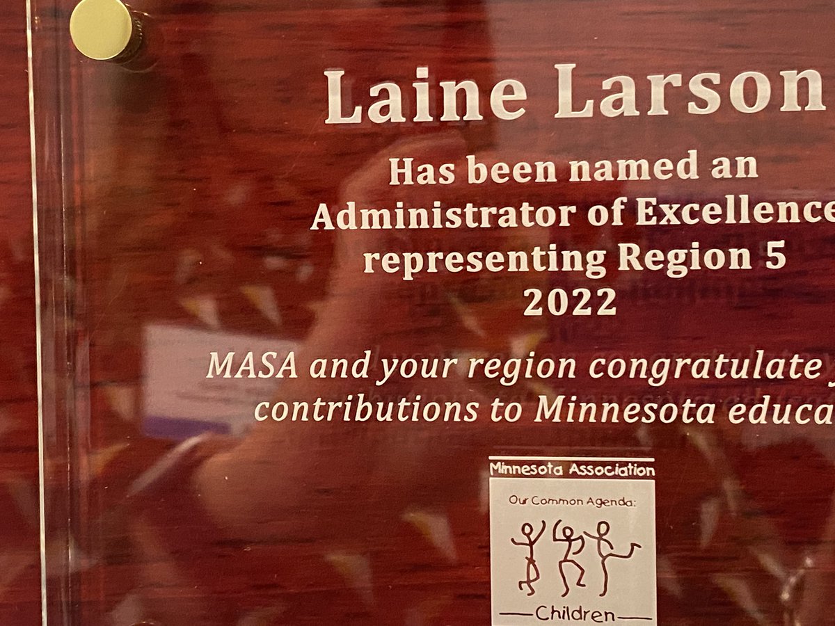 KatiePekel's tweet photo. Thrilled to celebrate @LaineDLarson , Supt of @BrainerdSchools and Region 5 @MNAssocSchAdm Administrator of Excellence. Laine’s incredible leadership has loomed large in my career. #MASAMASE22 https://t.co/7Q8SRnrvrP