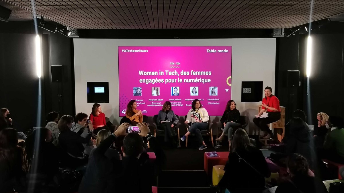 👩‍💻 "#Refugee women don't lack skills, they lack #network and support! This is why we created our programmes"

Today <a href="/josephinegoube/">Joséphine Goube</a> was at #LaTechPourToutes by <a href="/42born2code/">42 Paris</a> to talk about #WomenIntech with <a href="/ClaraChappaz/">Clara Chappaz</a>, <a href="/lhofde/">Lucile Hofman</a>, @SolenneBLG &amp; <a href="/SalmaBakouk/">Salma Bakouk</a> 🔥