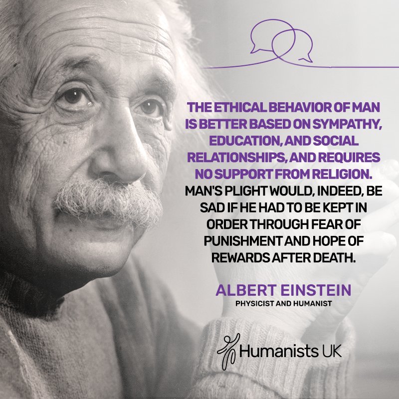 Humanists_UK's tweet photo. Albert Einstein was born #onthisday 1879. Did you know he was a member of, and helped to run, several humanist groups in both the UK and USA?

We love this quote. It captures Einstein's humanist ethics &amp; the approach to knowledge which underpinned all his work &amp; writings. https://t.co/2JOYW6JRyB