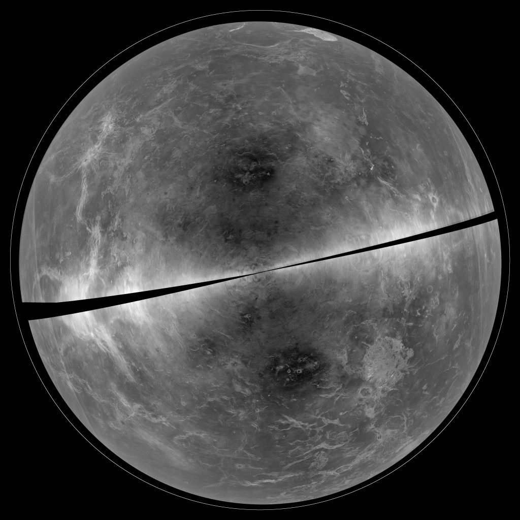 Radio #ImageoftheWeek 📡 This image isn't a photograph—it's a radar mapping of the surface of Venus. Astronomers can peer under Venus' thick clouds by shining radio light on the planet. Some of the light reflects back to Earth, which astronomers detect using <a href="/GreenBankObserv/">Green Bank Observatory</a>...