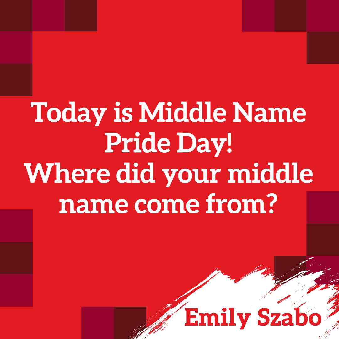 country1067's tweet image. Happy Friday! 💗 My middle name was my grandmother's first name! What about yours? #MiddleNames  -Emily