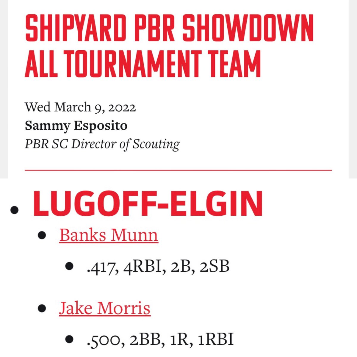 LEDemon_Basebal's tweet photo. Big Shout out to @MunnBanks and @Jake81298965 for making the All Tournament team! Big things are in store for both of you! @SalkehatchieUsc @ClemsonBaseball #DEMONSTRONG https://t.co/zCWpnjj7IN