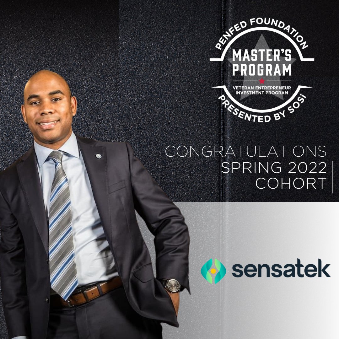 Moving on up! We are thrilled to share that recent Ignition Challenge winner Sensatek Propulsion Technology, Inc, founded by #marinecorps #veteran Reamonn L. Soto, has been selected for the Spring 2022 cohort of the Master's Program, presented by SOS International LLC!