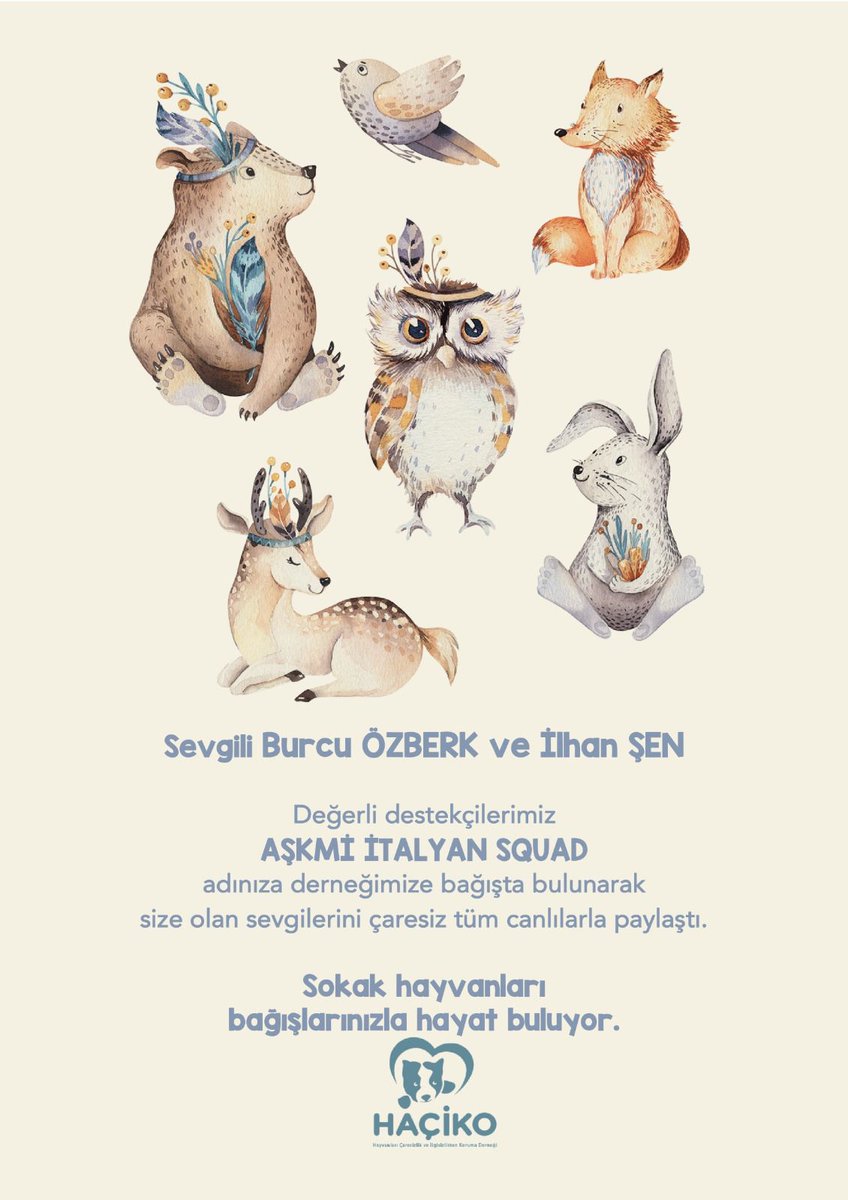 Carmeliyyy's tweet photo. Hi Burcu and Ilhan 
We are a group of Italian fans who have opened a fundraiser for an association that deals with strays.  We would be very happy if you were aware of it. 🤍
@burcu_ozberk @illhansen @nodokuzyapim @askmantikintikm https://t.co/lfWohGmiOD