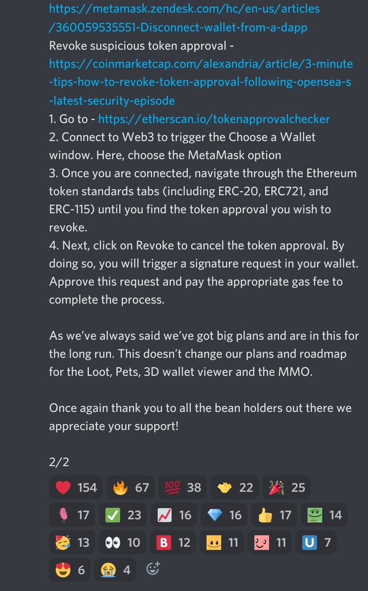Beans_Holder's tweet photo. @PlaysideStudios / @BEANS_nfts has handled this week's situation extremely well. Make sure to go on to their discord and revoke access to the scam contract if you have not done so. If you never connected your wallet you are more than likely safe. You can still check to be safe. https://t.co/QD3mcymFT1