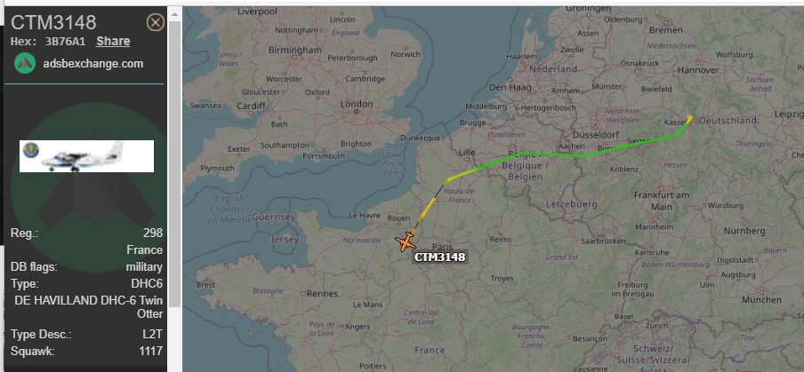 Laurent_Le_Bloa's tweet photo. #GAM56 French SOF DHC6 #CTM3148 deturning from #Rzeszow Poland to #Evreux #France via #Kassel #Germany
@maleshov  @Defense137 https://t.co/CbS95FdNJd