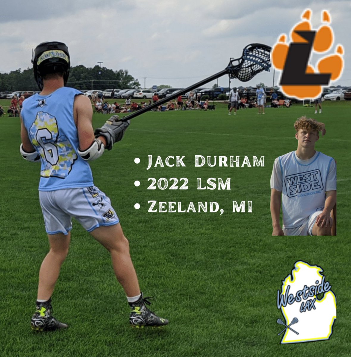 WestSideLax1's tweet photo. Congratulations to @jack_durham06 on his commitment to play for #naia @lourdesmenslax next year! Jack is a total package Long Stick Midfielder from @zeelandlacrosse with shut down defense, ridiculous ground ball skills and he is dangerous in transition. #westsidecommit https://t.co/m5y8sfaAfJ