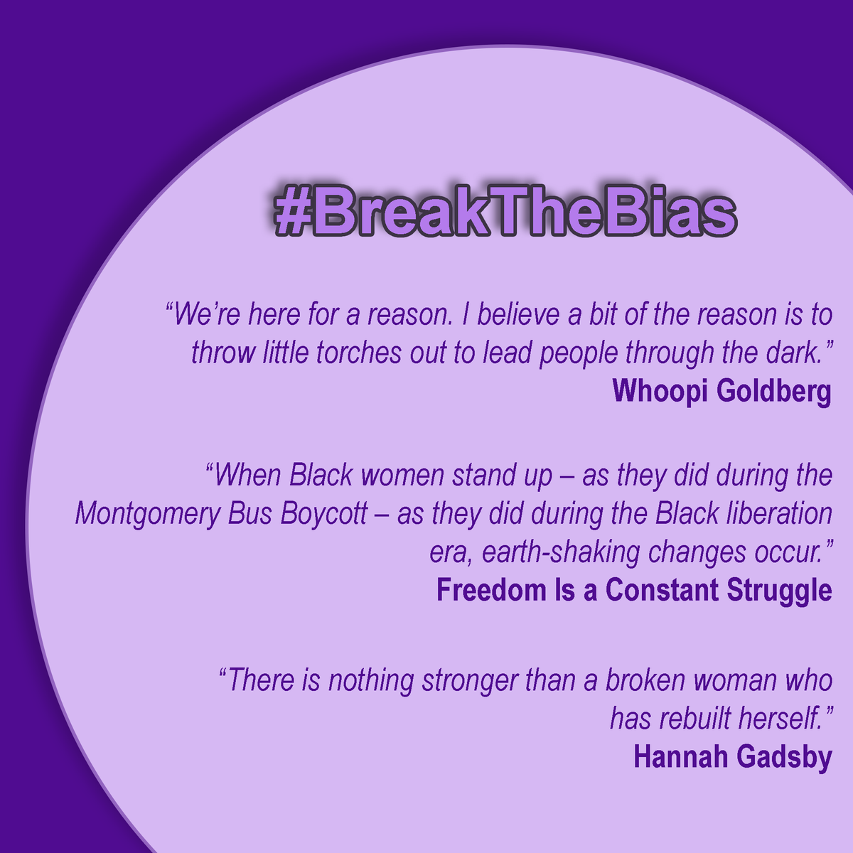 NAMICNewEngland's tweet photo. We at NAMIC NE find it incredibly important to be able to uplift the voices of women. So we wanted to continue the celebration of women by sharing some quotes that might inspire something in you or at least make you smile. 

And as a reminder to #BreakTheBias https://t.co/WBbgwXeSbu