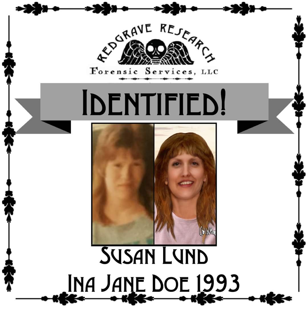 RedgraveRFS's tweet photo. Ina Jane Doe identified as Susan Lund

Full press release here:
https://t.co/UMUTXwiuZ1 

#janedoe #coldcase #illinois #RIP https://t.co/cgIo5FBjkA