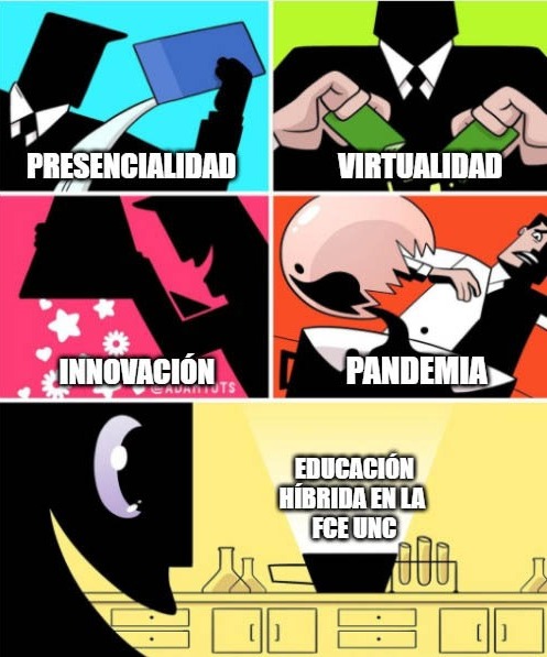 #MemesFCE
🧑🏻‍🏫Presencialidad, 👩🏼‍💻virtualidad e 🧪innovación. Estos fueron los ingredientes elegidos para crear el proyecto de Educación Híbrida FCE 2022