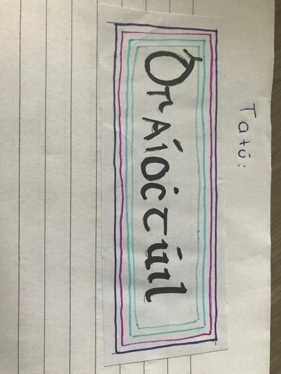 odowd_bryan's tweet photo. @StDavidsSS 1st year Gaeilge students are kicking off Seachtain na Gaeilge by designing their own tattoo using the old Irish alphabet (cló Gaelach) https://t.co/IKBYt5qmao