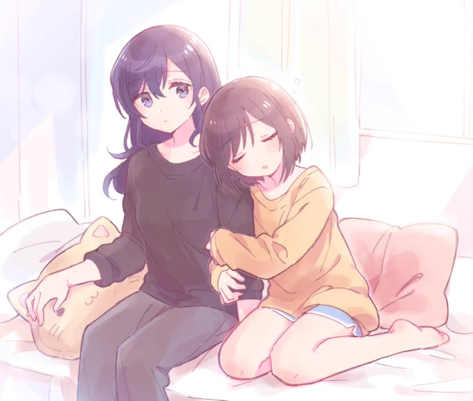 🎨「あと5分〜…」
❄️「(絶対起きないな…)」 