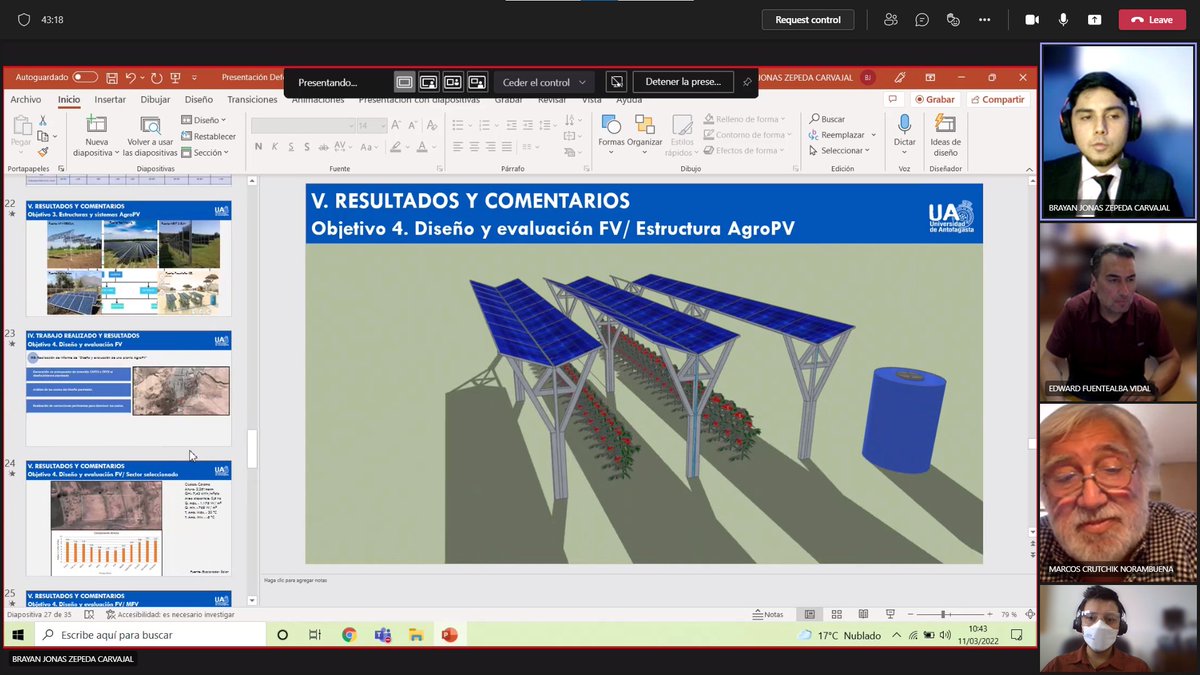 Nuevo titulado de Ing. Civil Eléctrica! Con su trabajo en el área de la #agrivoltaica, B. Zepeda Carvajal se ha titulado con nota 6,1. Felicitaciones!! 👏🥳<a href="/caiee_ua/">CAIEE UA</a> #Antofagasta
