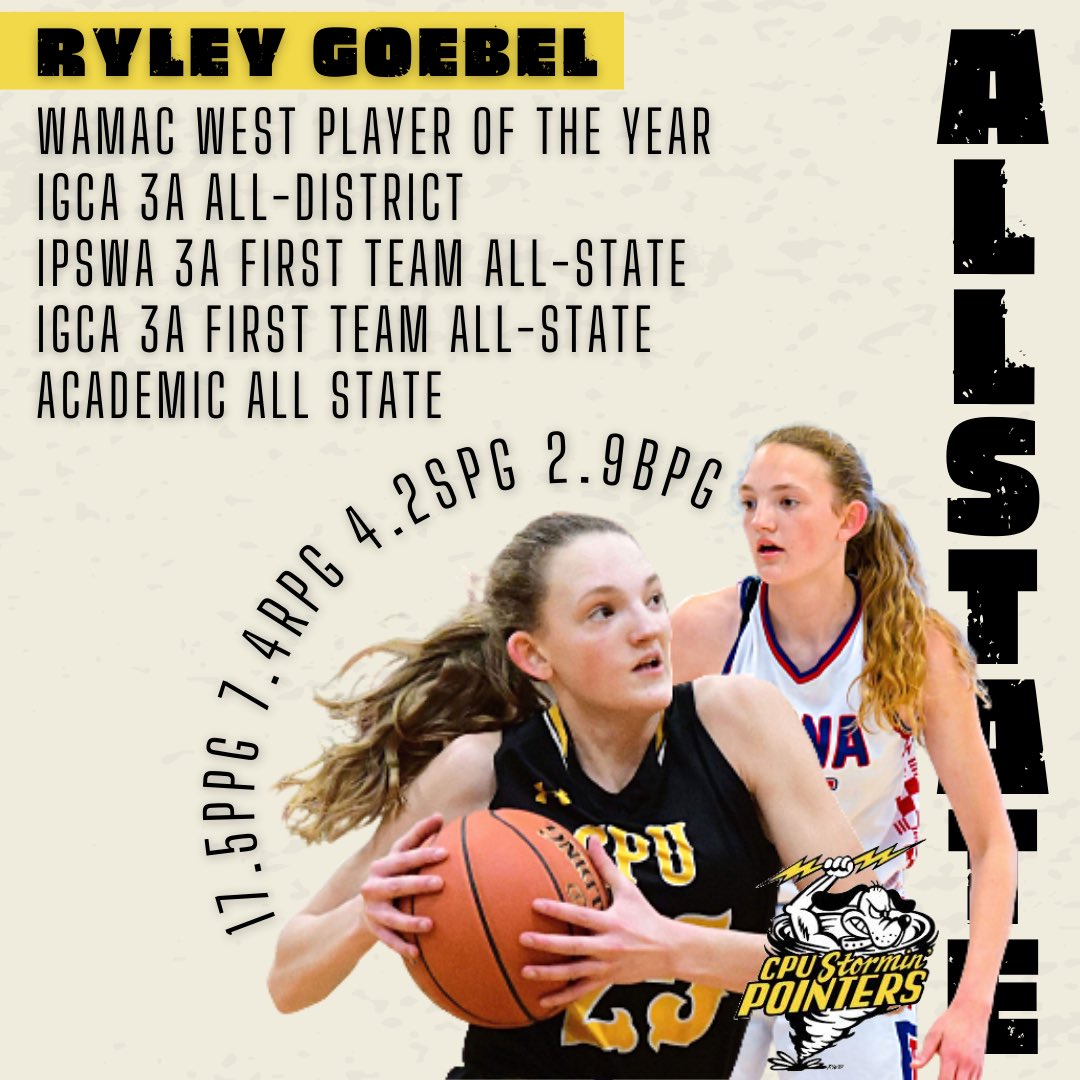 What. A. Career. 

Congratulations to Ryley Goebel on her long list of honors with CPU, including first team All-State, Academic All-State, and WAMAC Player of the Year! We are so proud of you, Ry. 😌