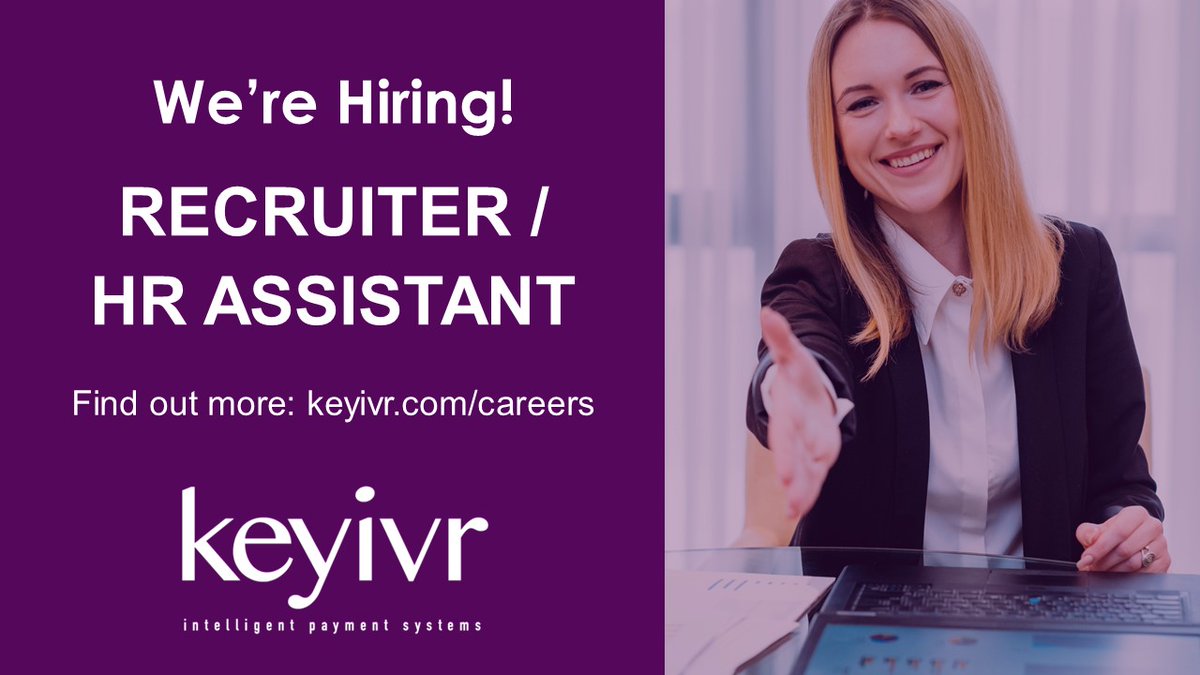Key IVR (@key_ivr) on Twitter photo We're hiring! We've got a fantastic opportunity for you to join our team as a Recruiter / HR Assistant.
If you're interested, please send your CV to careers@keyivr.com or visit our website.
🧐 Find out more: keyivr.com/careers/
#careers #jobopportunities #recruiter #hr We're hiring! We've got a fantastic opportunity for you to join our team as a Recruiter / HR Assistant.
If you're interested, please send your CV to careers@keyivr.com or visit our website.
🧐 Find out more: keyivr.com/careers/
#careers #jobopportunities #recruiter #hr