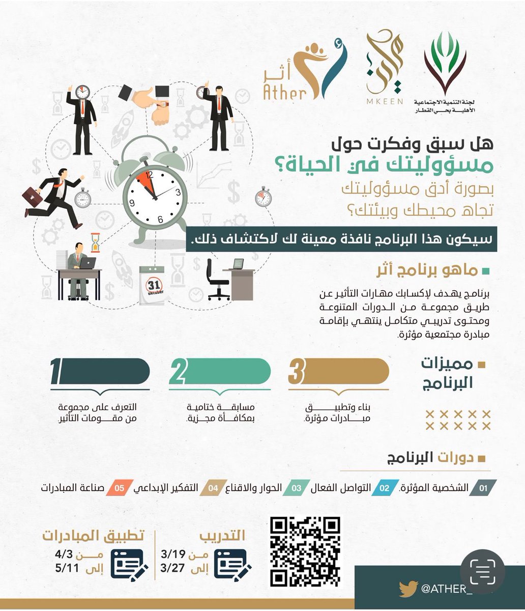 gitar1437's tweet photo. لجنة التنمية بحي القطار تدعو شباب محافظة #الخرج للتسجيل 
في برنامج أثر 
التابع لمركز مكين @MkeenQ https://t.co/d5KF9p7Q2j