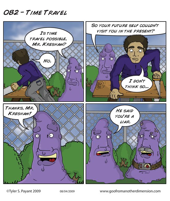 I uploaded more Goo From Another Dimension comics to my website! This one is a favorite!
teaspooncomics.com
#comic #webcomic #TIMETRAVEL  #art