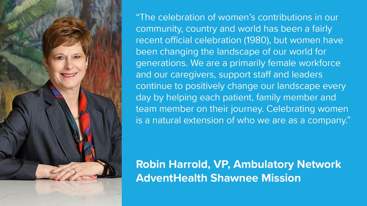 AdventHealthKC's tweet photo. The month of March is #WomensHistoryMonth giving us a great opportunity to shine the spotlight on the women of #AdventHealthKC and their contributions to the health care industry, their co-workers, and their communities. https://t.co/4qqBGIiIZb