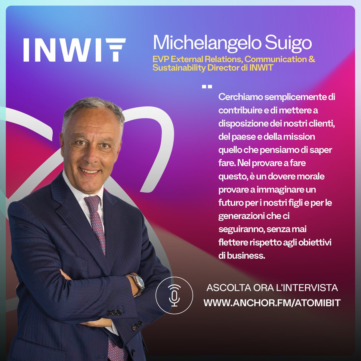 supermik14's tweet photo. Mia intervista #podcast ad #AtomiBit @manageritalia su @SpotifyItaly:
Ho parlato di #transizionedigitale #5G #AI #IoT #telemedicina #sostenibilità e molto altro.
Per ascoltare
🎧 👇 https://t.co/2Apj4G7AKz
#Inwit4Innovation #INWIT @INWIT_Official https://t.co/SLPKIDAbcs