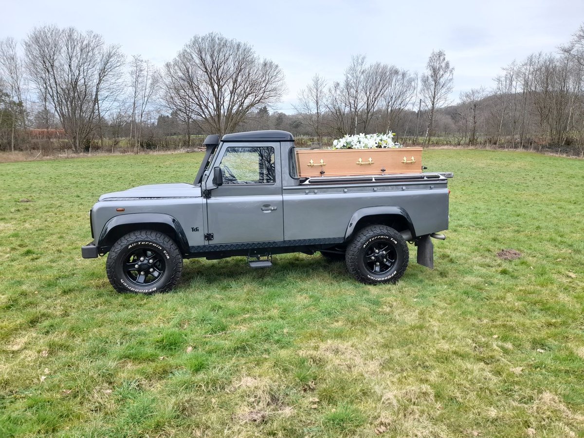 We are please to show you a new edition to our fleet a Land Rover Defender Hearse 
A Prince's funeral at a Fair Price