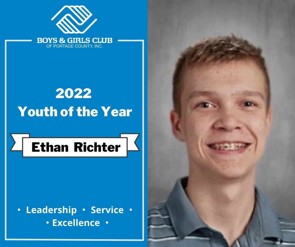 We're proud to announce Ethan Richter as our 2022 Boys &amp; Girls Club of Portage County Youth of the Year!

Read Ethan's full story and list of achievements here on our blog! bgclubpc.org/post/recxUWGJA…
