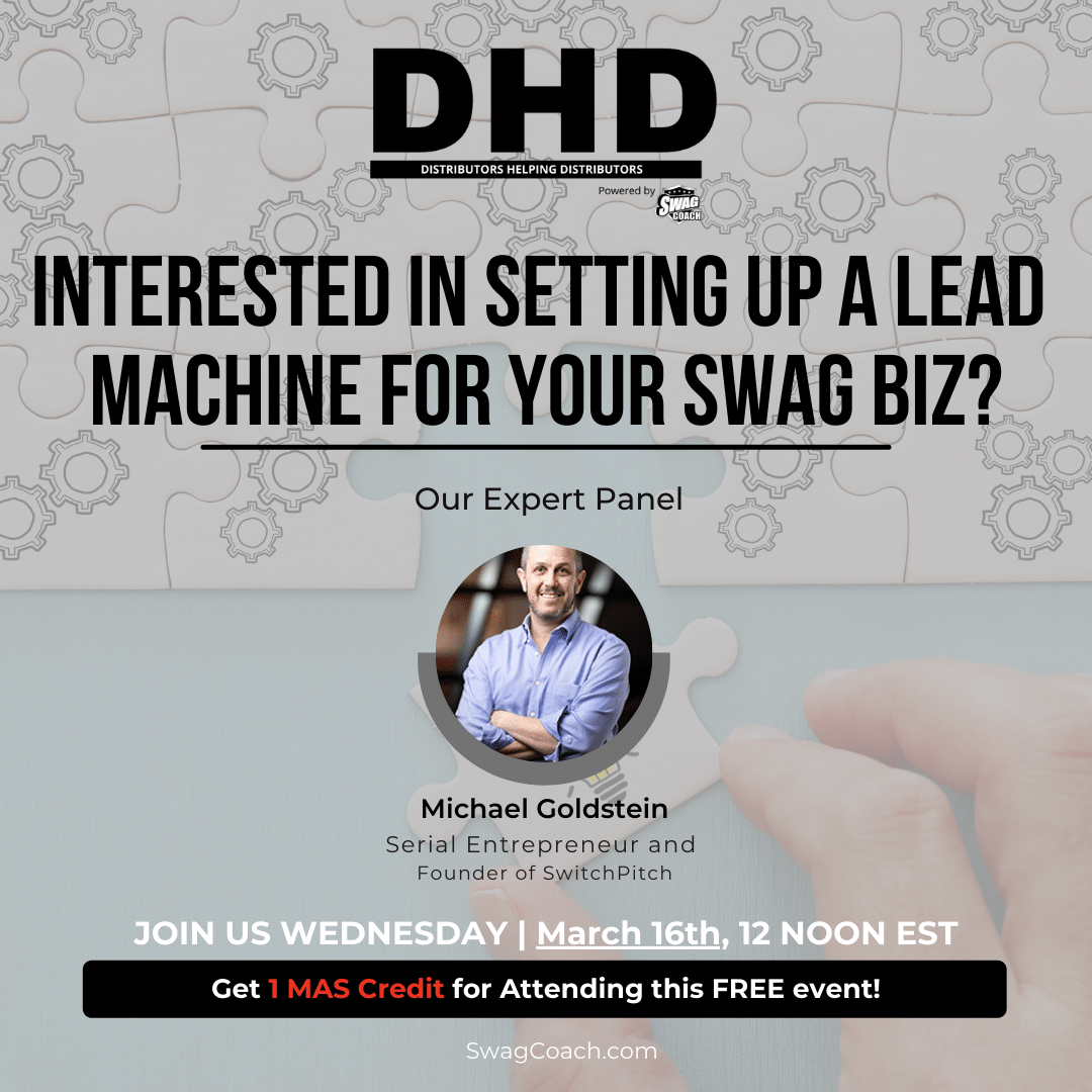 SwagCoaching's tweet photo. We are bringing back Michael "Mikey G" Goldstein, serial entrepreneur and two-time DHD guest expert, who will share with us his step-by-step approach for setting up a lead generating machine.  

Register here:  https://t.co/mFexIr7zTB https://t.co/z1hmEkG5n6