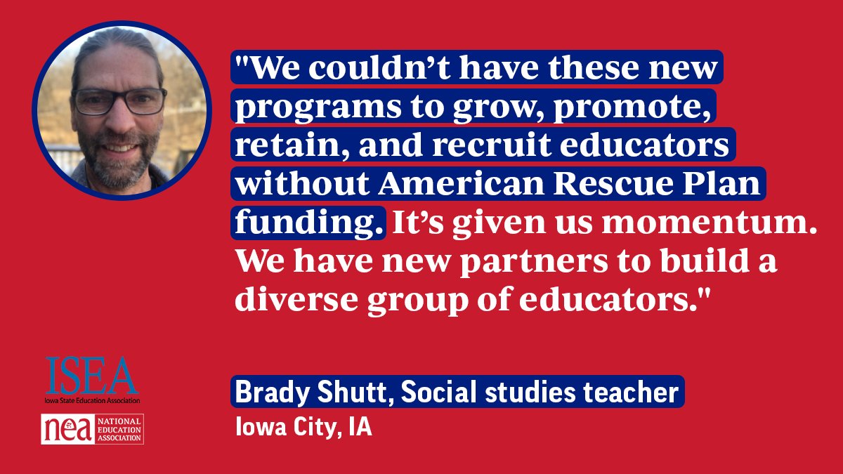 IowaSEA's tweet photo. It's been one year since the American Rescue Plan was signed into law. Here's how it's helping make a stronger Iowa. #iaedfuture #iaedchat #StrongPublicSchools https://t.co/KYKuoZmhnx