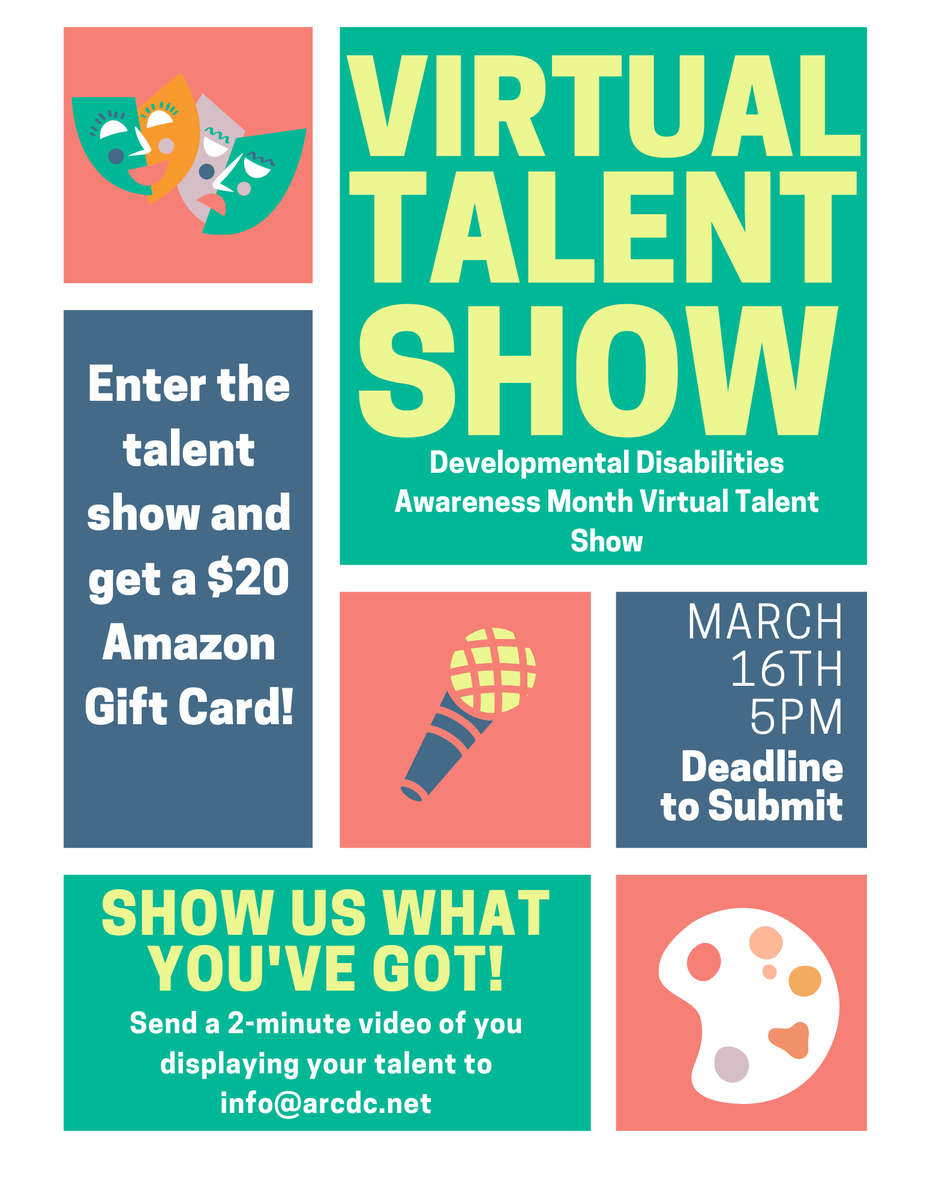 TheArcOfDC's tweet photo. Join us in celebrating #DDAM2022 by sending us a video of your talent! For assistance in making your video, contact emilyornstein@gmail.com https://t.co/QKGAU4fh3K