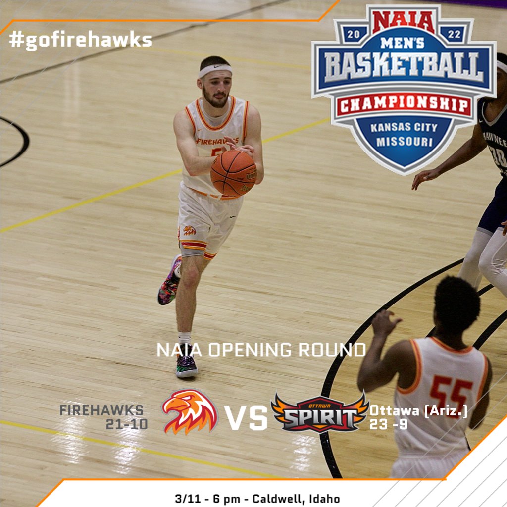 uts_firehawks's tweet photo. GAMEDAY: Men's Basketball takes on the Sprit of Ottawa (Ariz.) at 6 pm in Caldwell, Idaho. The NAIA Opening Round match will begin at 6 pm. #gofirehawks #NAIAMBB https://t.co/FNW8lPO1cc
