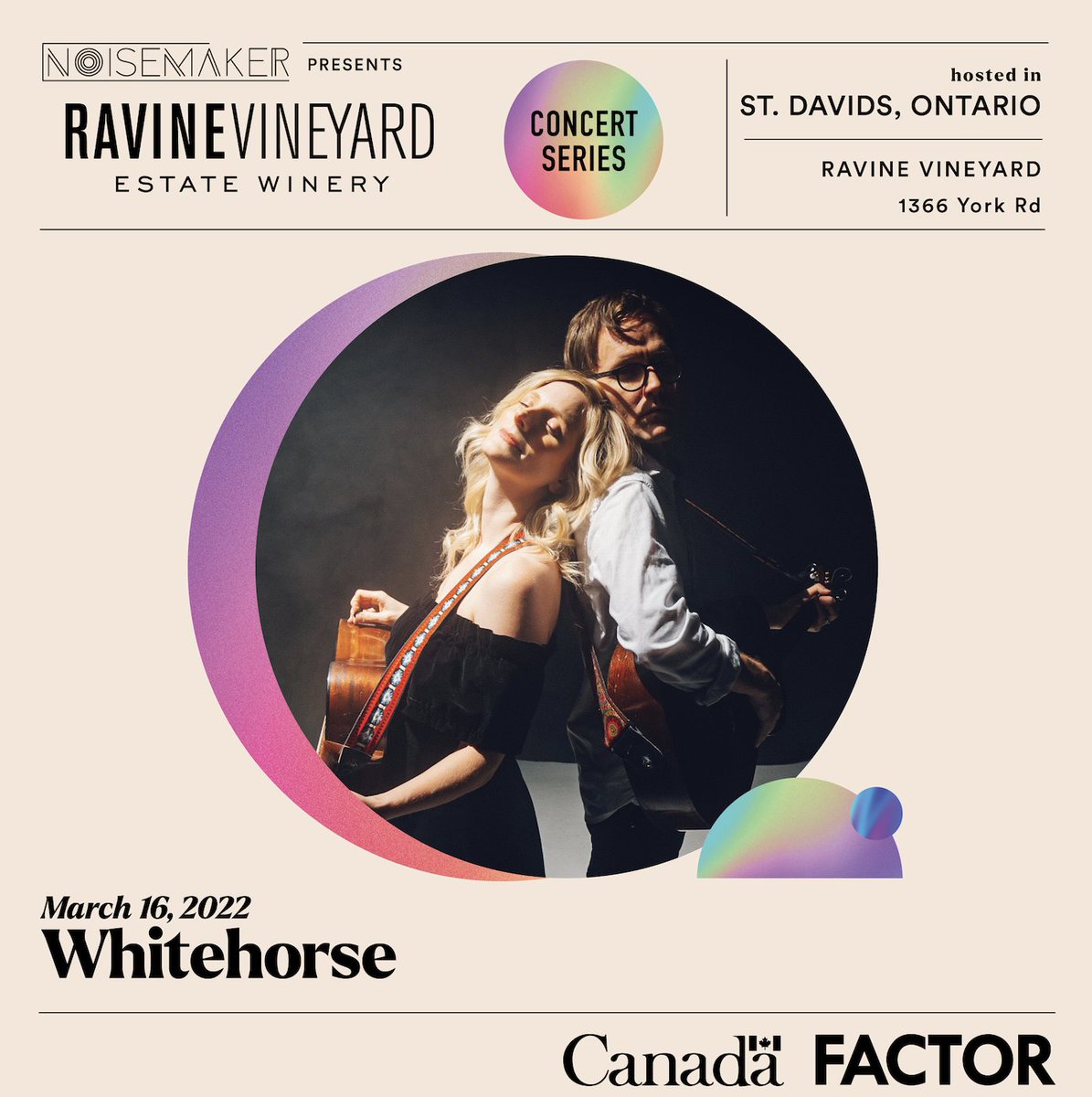 wearewhitehorse's tweet photo. Our thaw tour continues — just five days 'til our show at @RavineVineyard in St. Davids, Ontario. Tickets are limited so get yours now via https://t.co/qnYCRxv2jJ. https://t.co/EAorVB9Cc7