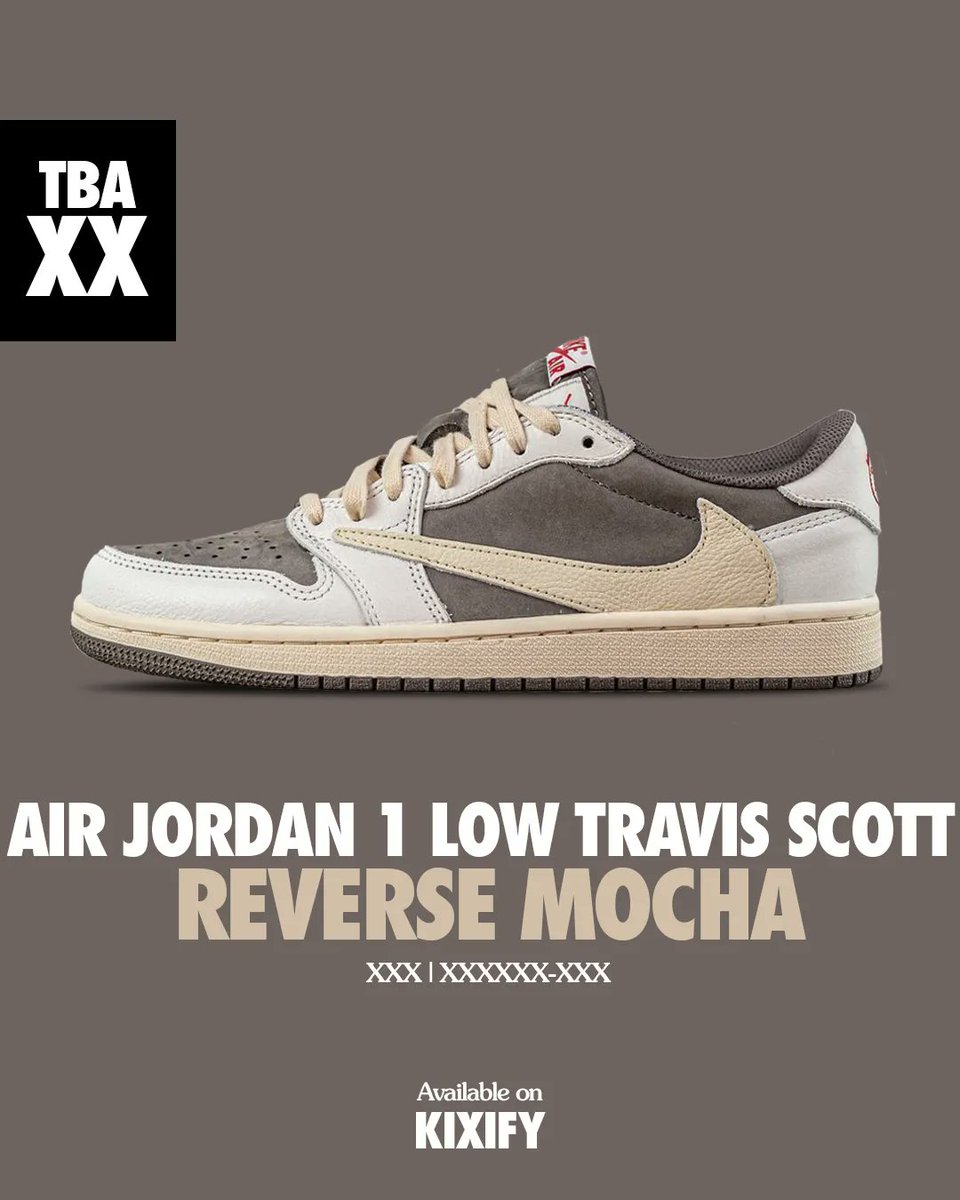 kicksonfire's tweet photo. Air Jordan 1 Low  Travis Scott Reverse Mocha 💦 need this release ? https://t.co/ywmsqDQgos