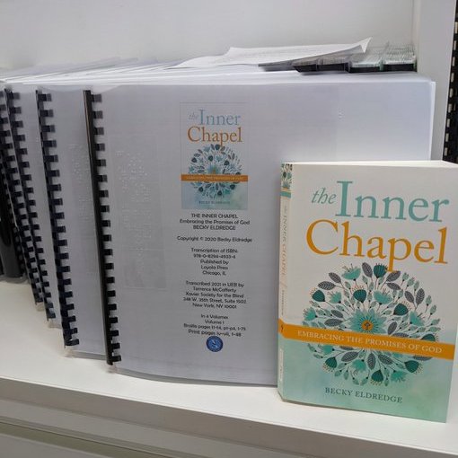 XavierSociety's tweet photo. Our #braille patron Barry C. in @TrentonDiocese  requested "The Inner Chapel: Embracing the Promises of God" by @beldredge98 👨‍🦯📚🙏

This title offers down-to-earth stories, prayers, &amp; enthusiastic encouragement for spiritual growth &amp; a deeper friendship with #God. #GoodReads https://t.co/e516AKBy1S