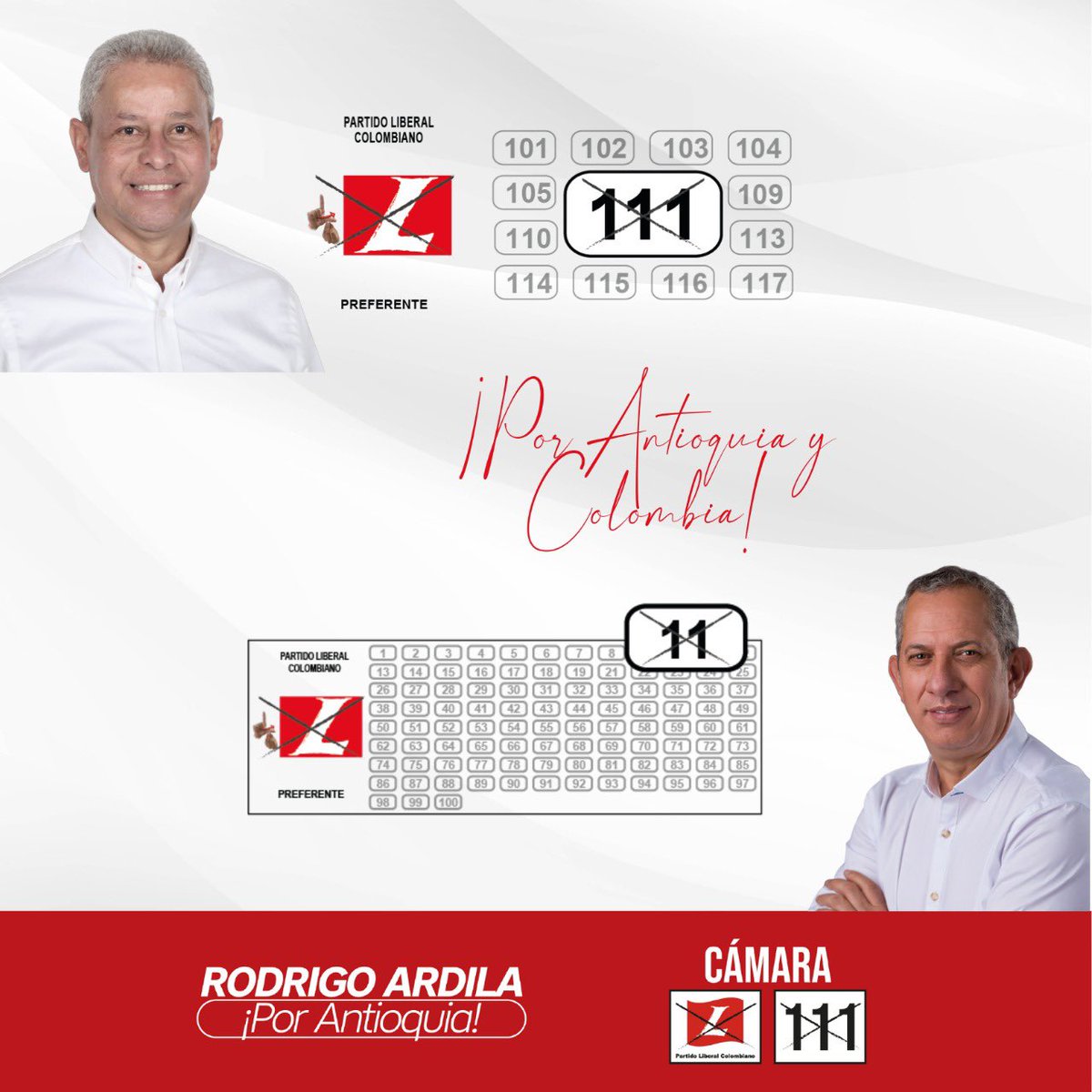 rodriardila's tweet photo. ¡Solo faltan 2️⃣ díasss! Contamos con tu apoyo♥️🚩.
📌Vota a la Cámara de Representantes, marcando L111 en el tarjetón Circunscripción Territorial❤️🚩.
📌Y vota L11 al Senado por @johnjairoroldan 🗳🚩.
#L111
#L11
#Antioquia https://t.co/DwKuJlvJJ8