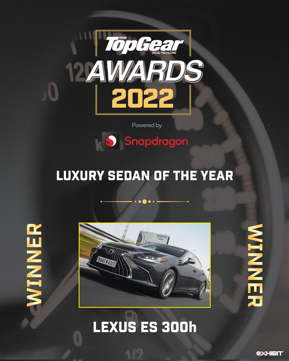 BBC TopGear India Awards 2022 for the best "Luxury Sedan of the Year” goes to <a href="/Lexus/">Lexus</a> ES300h.

Powered By : <a href="/snapdragon_in/">Snapdragon India</a> <a href="/exhibitmagazine/">Exhibit Magazine</a> <a href="/topgearmagindia/">TopGear India</a>
#topgearawards2022