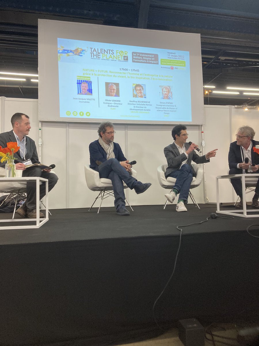 [CONFERENCE] Nature= Futur. Reconnecter l’homme et l’entreprise à la nature grâce à la protection du vivant, la bio inspiration et l’éco-innovation. Notre dernière conférence de la journée en présence de <a href="/ValetteJJ/">Jean-Jacques Valette</a> , @Gbelhenniche , Olivier Lemoine et Simon d’Hénin