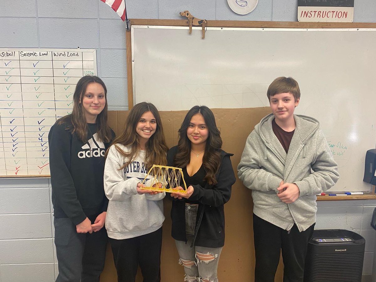 TyngsboroughPS's tweet image. Happy Friday TPS! Mr. Bellerose 8th grade STEM class today testing how much weight each groups spaghetti bridges can hold! Each bridge is made only from different types of pasta and hot glue. Great job to all groups. #tpsprepares #stemeducation