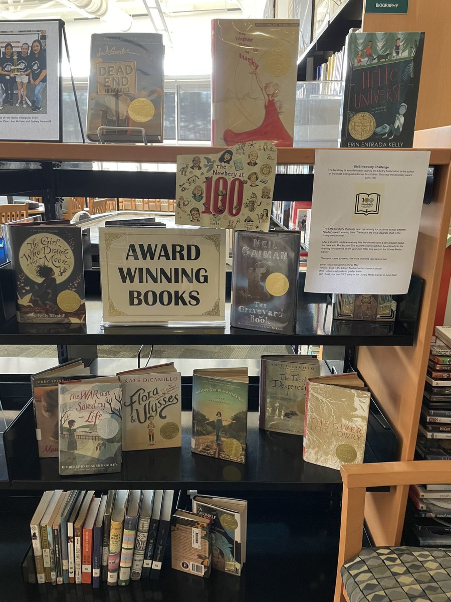 LibraryEms's tweet photo. MarchMadness voting continues. Battle of the Books and the Newbery Challenge are open to all EMS students #battleofthebooks https://t.co/bYDOJFaJyR