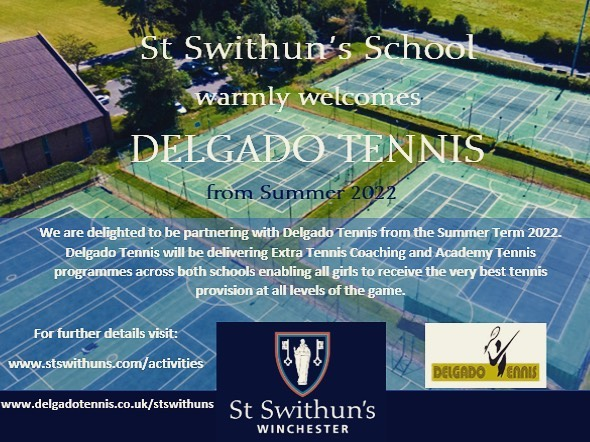 Delighted to be partnering with @delgadotennis1 from the Summer term onwards🎾 Fantastic opportunity for all our pupils, from Nursery right through to Sixth Form.  <a href="/StSwithunsLetts/">Commercial Lettings</a> <a href="/StSwithunsGirls/">St Swithun's School</a> @StSwithunsPSprt