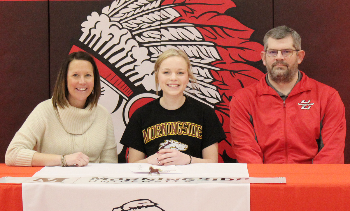 Weeping Water senior Lauren Wehrbein signed a letter of intent this morning to compete in track and field at Morningside University.