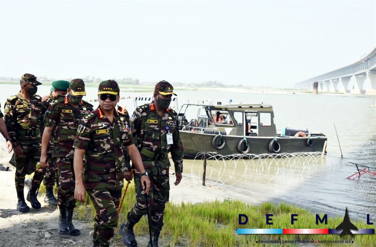 DefMil's tweet photo. #BangladeshArmy's 99 Composite Brigade conducted FTX at Jazeera side of the Padma bridge to simulate effective defence of the KPI during war time. Advanced weaponry including SHORADS & ATGM are visible in the photo releases. #DEFMIL https://t.co/fYi6Htl5xM