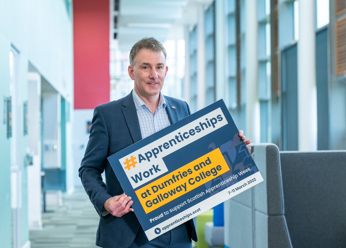 We’re rounding off #ScotAppWeek22 with Vice Principal of Learning, Skills, and Student Experience Douglas Dickson!

We are proud of how #ApprenticeshipsWork for businesses around Dumfries and Galloway.

Find out more ➡ bit.ly/3IRwQNE
