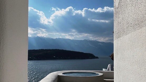 The sky is blue and the mood is beautiful.