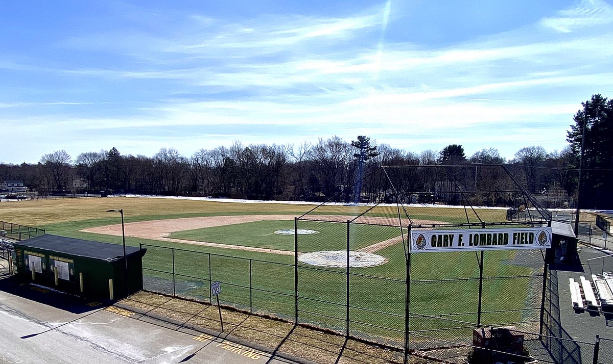 CoachPlympton's tweet photo. Lombard Field is all melted and dried out! Hoping for no snow or rain before tryouts. Player meeting next Tuesday after school in the wood gym. https://t.co/iNVFiSfkJk