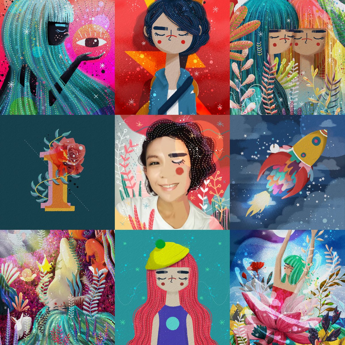 Hello, I'm Melda, an illustrator from Indonesia. I really like works that are dreamy, whimsical, and magical. Making art makes me know myself better. The creative process is a time where I can be honest, express, experiment and play. And i’m so happy to meet you all 🤗 ❤️✨