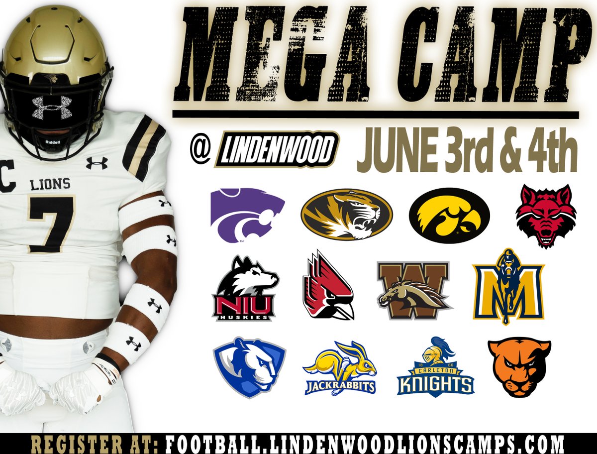 🚨SCHOOLS JUMPING IN EVERY DAY🚨

🚨REGISTRATION IS OPEN 🚨 

When: June 3rd &amp; 4th, 2022
Where: Lindenwood University Hunter Stadium
Who: High School (Incoming 23', 24', 25', 26'); Transfer Portal, Unsigned 22', &amp; Juco Athletes

Register Now: football.lindenwoodlionscamps.com