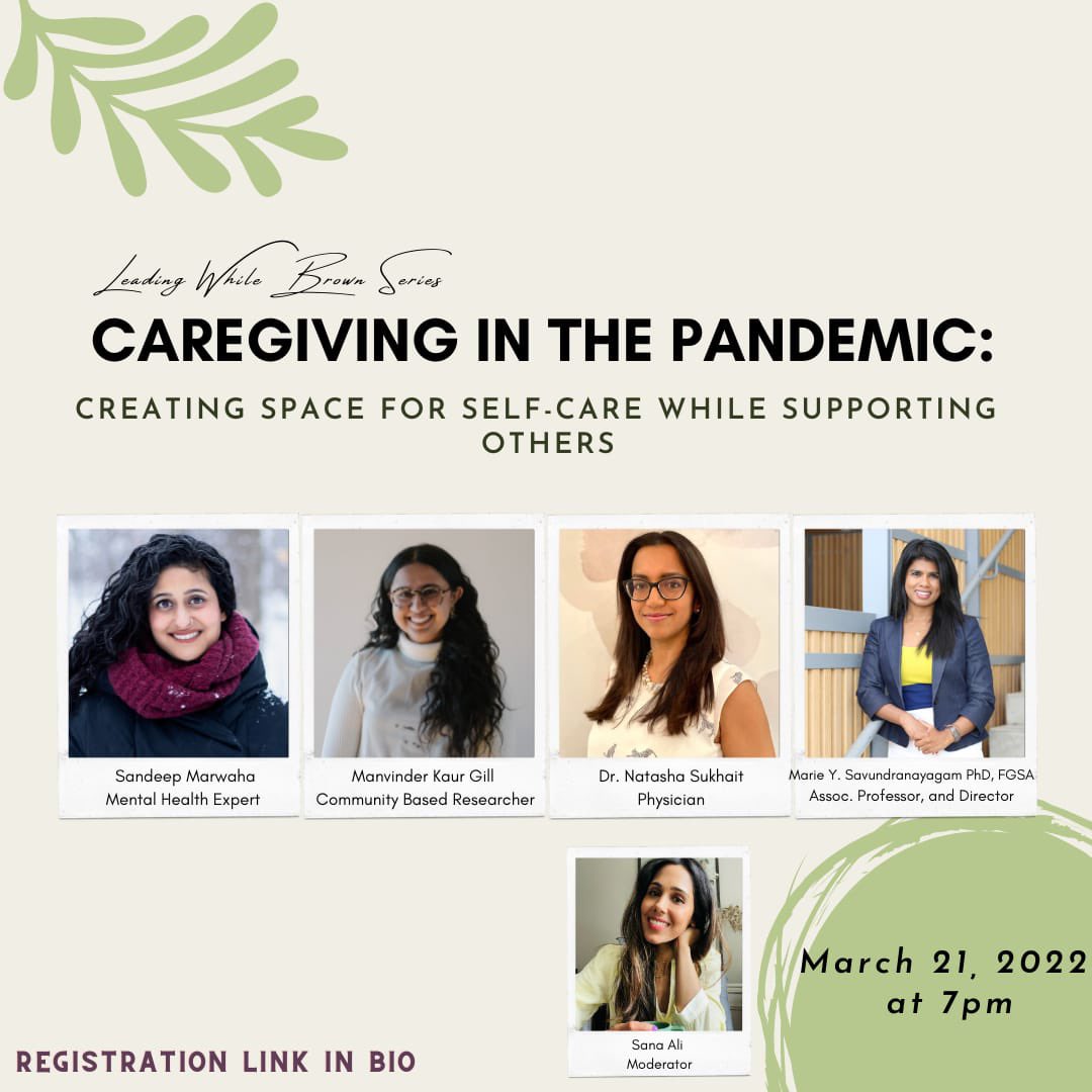 Join us Monday, March 21st for our Caregiving in the Pandemic workshop! We will explore creating space for self-care while supporting &amp; caring for others! 

Bit.ly/caregivinginth…